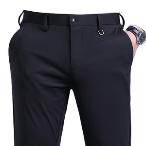 <b>Men</b> High <b>Waisted</b> Business Solid Color Formal Suit Pants Plus Size New Styles Naples Zipper Fly Flat Front Wholesale - Product Image 6