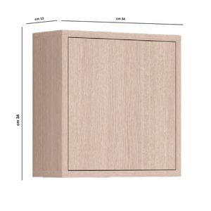 Parete Color impiallacciatura di quercia con 1 porta a cubo 34x34x13 cm dimensioni per bagno camera da letto ingresso confezione da 1 - Product Image 2