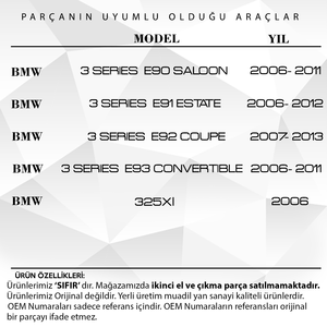 Kit de réparation de serrure de porte avant droite-gauche pour BMW 3 E90 E91 E92 E93 (expédition depuis le fabricant turc) - Product Image 4