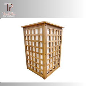 ตะกร้าซักผ้าทำจากไม้อะคาเซียสำหรับสนามหญ้าวิลล่าห้องน้ำสวนกลางแจ้ง - Product Image 5