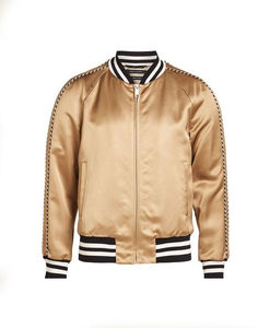 Chaqueta bomber de béisbol universitaria de invierno personalizada de lana OEM con cuello levantado a prueba de viento y ecológica para unisex - Product Image 4