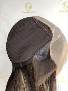 Parrucche ebraiche in pizzo vergine 100% europea per capelli parrucca Kosher marrone/miele biondo per donna - Product Image 6