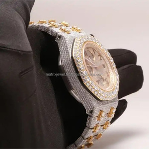 Forma redonda de acero inoxidable VVS calidad de tendencia Hip Hop iced out Lab Diamond reloj de fabricante en la India Calidad de exportación - Product Image 3