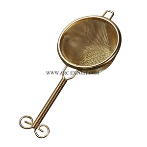 Infuseur à thé de luxe fait à la main en laiton et métal, ensemble de 2 accessoires de cuisine artisanaux, passoires à thé de taille moyenne - Product Image 5