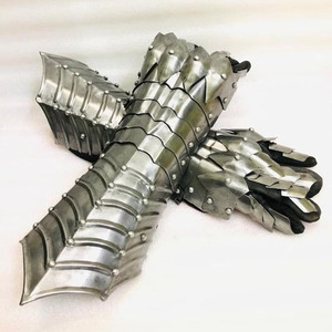 Guanteletes de plata Guantes de armadura medieval de acero Crusader Guntlets Armadura de mano medieval Traje de armadura - Product Image 1