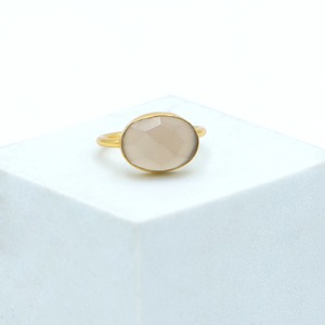 แหวนมูนสโตนสีเทามีสไตล์สำหรับการทำสมาธิทางจิตวิญญาณเครื่องประดับอินเดียสำหรับงานแต่งงานผู้จัดจำหน่ายชั้นนำ - Product Image 2