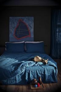 Funda de edredón de algodón azul marino, funda de edredón King Queen, juego de cama bohemio, venta al por mayor - Product Image 3