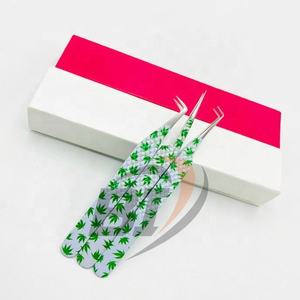 แหนบต่อขนตาปรับแต่งโลโก้ได้ตามต้องการด้ามจับแข็งแรงเคลือบกระดาษสแตนเลสทนทานปลายแหลมสวยงาม - Product Image 1