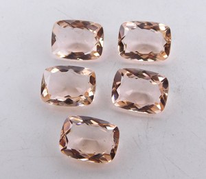 100% naturel pêche Morganite pierres précieuses en vrac coussin carré de haute qualité coupe approvisionnement de bijoux à la mode avec une forme de couleur incroyable - Product Image 2