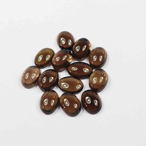 Cuarzo ahumado marrón Natural de alta calidad, cabujón ovalado liso, piedra de rubí de cristal, piedras preciosas sueltas para la fabricación de joyas, lote al por mayor - Product Image 6