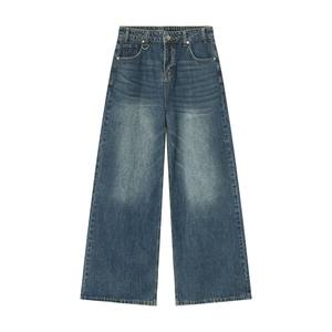 Jeans en denim pour homme, coupe mi-regular, coupe droite surdimensionnée, 100% coton, lavé, style streetwear, style de rue, directement de l'usine - Product Image 6