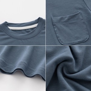 Enfants 100% coton de haute qualité en gros et personnalisé bambou bébé vêtements t-shirt nouveau-né enfant garçon et fille bébé T-shirts - Product Image 4