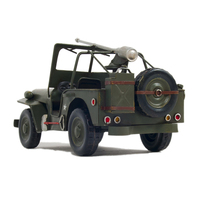 Vieux modèles de voitures artisanales modernes AJ102 1941 Willys MB Style, en fer vert, faites à la main, légères, de collection, modèle rectangulaire, décoration de table