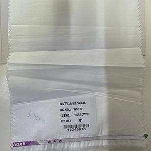 Tissu en coton blanc lisse et durable à 100% de coton pur 58 pouces de large, idéal pour les tenues traditionnelles - Product Image 1