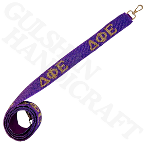 Pi Beta Phi Beaded <b>Purse</b> Strap Handmade Wine & Silver <b>Blue</b> Seed Bead Bag Strap for Sorority Events, Game Day & Everyday Wear - Product Image 6