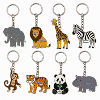Porte-clés personnalisés de haute qualité en gros sur le thème des animaux sauvages (éléphant, lion) – Souvenir en métal pour parcs naturels et zoologiques
