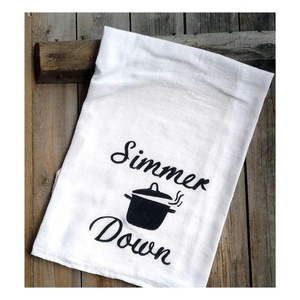 Serviette de cuisine en coton robuste, personnalisée, multi-usages, écologique, à séchage rapide, durable, classique, à rayures, de type sac à farine - Product Image 2