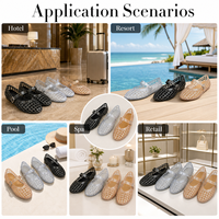 Sandalias de gelatina para mujer, estilo Mary Jane, con purpurina, parte superior de PVC, planas, al por mayor para playa, resort y venta minorista