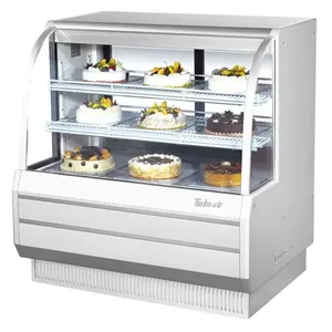 Turbo Air TCGB-48-W(B)-N 48.5in Electric <b>Refrigerated</b> Bakery Display Case Cooler with Curved Glass - Product Image 1
