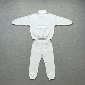 OEM/ODM Casual Wear Solid Color Quater <b>Zip</b> <b>Up</b> <b>Hoodie</b> & Jogger Sweatsuit Breathable Streetwear Lightweight Gym Wear Tracksuit - Product Image 2