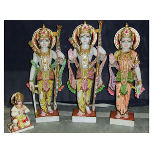 Fait à la main 12 pouces Vietnam marbre Ram Darbar Statue multicolore marbre décoré article artisanat à la main Ram Darbar marbre - Product Image 1