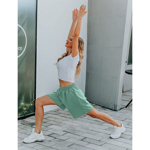 Pantalones cortos clásicos de lana de cintura alta para mujer con bolsillos transpirables y de moda con precio de decoración de patrón - Product Image 4