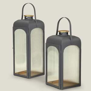 Linterna de Vela decorativa gris rústica antigua de lujo para el hogar, boda, Hotel, Resort y Navidad, decoración de Pascua - Product Image 1