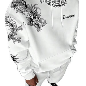 Sudadera con capucha personalizable con cremallera de gran tamaño para hombre, ropa de calle con diseño a cuadros sin sudor, 100% algodón para invierno - Product Image 1