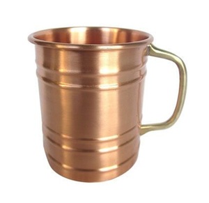 Pure Copper Round Shaped Shine Hammered Design Moscow Mule Beer Mug Copper Metal Bar Accessories Hammered Design Moscow Mule - Product Image 2