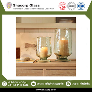 แก้วเป่าลมเฮอร์ริเคนสำหรับเทียนผู้ผลิตอินเดีย - Product Image 2