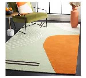 Alfombra de Pelo Corto de Diseño Abstracto Moderno en Color Gris Blanco, 4x6, de Textura Suave, Apta para Mascotas, Antideslizante, Lavable a Máquina - Product Image 2