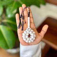Tasbih en résine turquoise de haute qualité, 33 perles, éco-responsable, chapelet de prière musulman, collier à perles de mode indienne