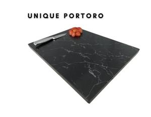 Tabla de Cortar de Mármol Negro de Lujo con Tono Blanco, Perfecta para Clases de Cocina, Uso Doméstico y Profesional - Product Image 5