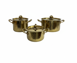 Casserole en métal martelé, ustensile de cuisine, couvercle décoratif argenté, fait à la main, casserole, vente chaude - Product Image 2