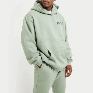 Nouvel ensemble de survêtement décontracté pour homme, tendance hiver, à capuche, coupe oversize, respirant, 100 % coton, style streetwear, deux pièces assorties, personnalisable - Product Image 4