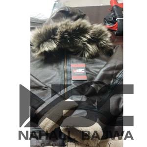 Veste de moto coupe-vent doublée polaire en fourrure nouvelle mode en cuir véritable vêtements de sport grande taille pour hommes - Product Image 3