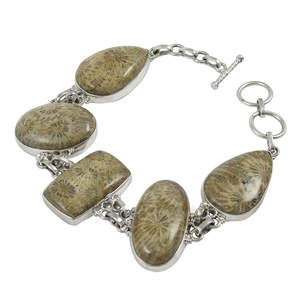 Bijoux de bracelet fabriqués à la main livrés avec des pierres précieuses de jaspe fabriquées à partir de bijoux de bohème en argent sterling 925 au prix de gros - Product Image 1