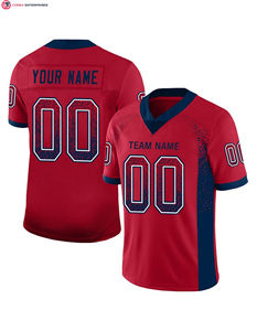 Maillot de football 100% polyester personnalisé rouge noir gris maille dérive mode respirant à manches courtes solide avant imprimé Techniques - Product Image 3