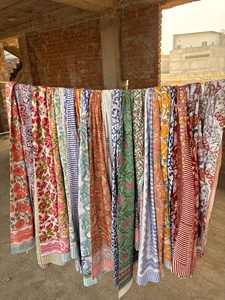 Venta al por mayor lotes de pareos hecho a mano bloque impreso 100% pareos de algodón para mujeres estampado floral hermosos pareos, pareos, bufanda - Product Image 4