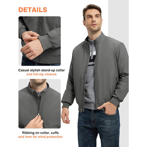 Blouson d'hiver pour homme avec broderie personnalisée, corps chaud et isolé, poignets extensibles, fermeture éclair robuste et options de vêtements OEM ODM - Product Image 2