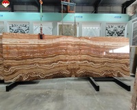 Marbre Onyx Noir de Mer Poli Naturel Rétroéclairé, Onyx Tigre Translucide, Étanche et Durable pour Panneaux Muraux Intérieurs, Hôtels et Villas