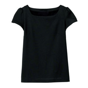 เสื้อยืดแขนสั้นทรงเข้ารูป คอเหลี่ยม ผ้าคอตตอนเจอร์ซีย์ถัก 100% ระบายอากาศได้ดี ฟรีไซส์ สีดำ รุ่น WP319-8 (LL) - Product Image 2