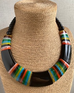 New Arrival Indian Fashion Handicraft Ball Beaded <b>Resin</b> Necklace Women <b>Jewellery</b> Premium India Green Brown Short - Product Image 5