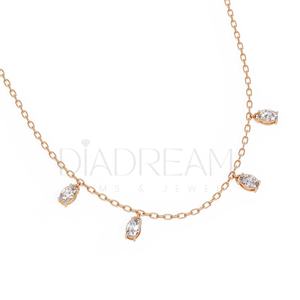 Collar de boda de dos tonos de diamante cultivado Leb ovalado de alta calidad, hermoso regalo de plata 925 para mujeres para compromiso y fiesta - Product Image 3