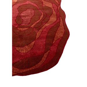 Adrift Red & Orange Hand Tufted Wool & Viscose <b>Rug</b> Abstract <b>Boho</b> Style for Home Living Room Entryway or Hallway-Tra-15037 - Product Image 4