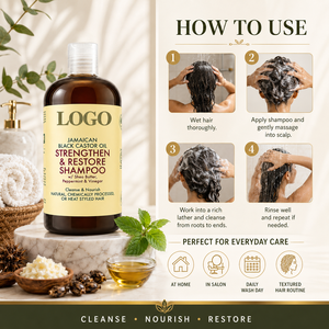 Wholesale Sulfate Free Anti Breakage Jamaican Black Castor Oil Strengthen Restore <b>Shampoo</b> for Damaged and Natural Hair - Product Image 3