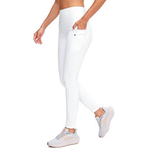 Collants de course élastiques pour sport, été et printemps, avec logo personnalisé, leggings côtelés pour femmes, taille haute, avec remontée des fesses de yoga, contrôle du ventre - Product Image 3