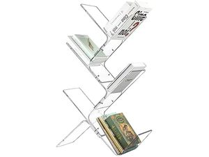 Estante de esquina de 1 nivel independiente de acrílico transparente, solución de almacenamiento elegante moderna, organización, exhibición de libros, tamaño de Color personalizado - Product Image 3