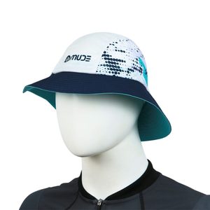 <b>Reversible</b> Embroidered <b>Bucket</b> <b>Hat</b> for Fishing-Custom Printed Blue Character Design - Product Image 1