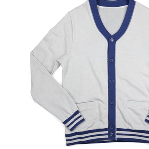Cárdigan de punto unisex de manga larga con cuello en V, color liso, transpirable, para invierno, con cierre de botones, estilo griego, venta al por mayor - Product Image 3